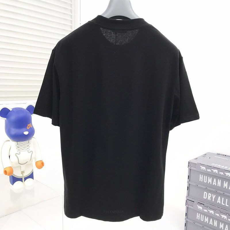 累積売上総額第１位！【バレンシアガ】ロゴ入りコットン 偽物 Tシャツ bal14492